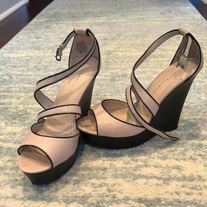 LC Lauren Conrad dusty rose like new / barely worn platform wedges. 8.5 Womens.